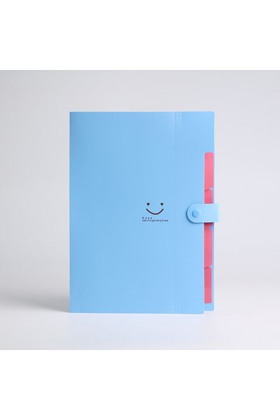 Choice Blue 5page Classic Accordion File Folders - A4 Document Storage Bags With Plastic Material And Test