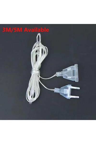 Choice 5m 1 Pc 3m/5m Eu Plug Power Extension Cable Transparent Led Light String Extension Cord For Party St