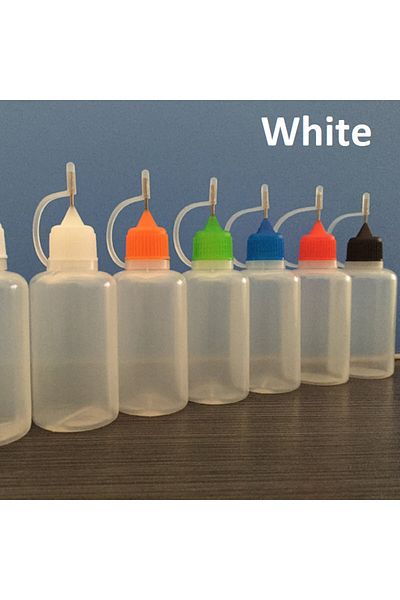 Choice 2003822-white Chzimade 5pcs 30ml Refillable Plastic Ceramic Pottery Tools Squeezable Needle Bottle P
