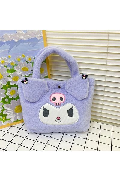 Choice Kuromi2 Sanrio Plush Bag Kawaii Kuromi Cinnamoroll Melody Cartoon Anime Handbag Crossbody Cosmetic T