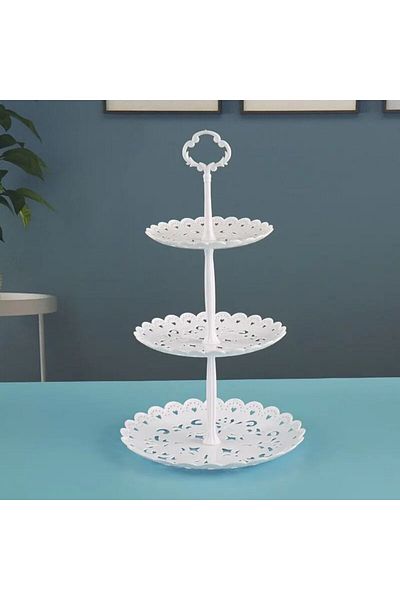 Choice 9 Inches A Three-layer Fruit Plate Dry Fruit Plate Candy Plate Light Luxury Style Tray Dessert Table