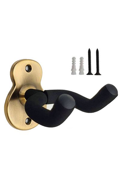 Choice Yellow Bronze Universal Metal Guitar Hanger Hook Wall Mount Non-slip Stand Display Rack For Electric