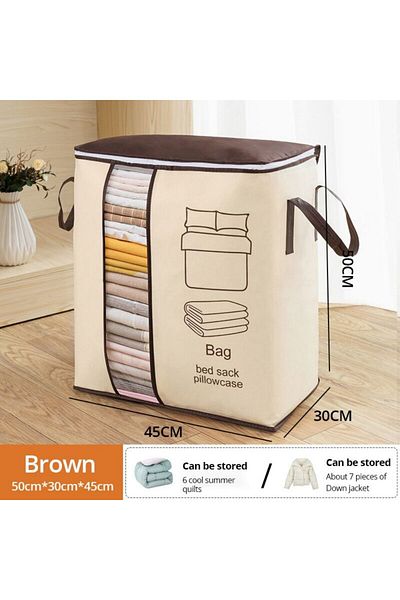 Choice 1pc Brown 1pc 1pc Futon Storage Bag Non-woven Fabrics Transparent Visual Window For Quilt Storage Ho