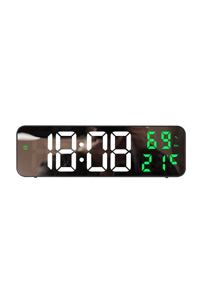 Choice 9 Inch Green Temp 9 Inch Large Digital Wall Clock Temperature Humidity Night Mode Snooze 12/24h Usb