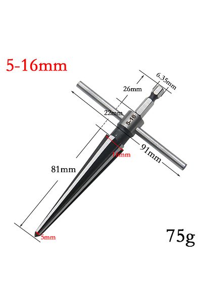 Choice Hexagonal 5-16mm Woodwork Taper Reamer 3-13/5-16mm Wooden Board Electric Drill Hole Expanding Chamfe