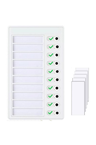 Choice White 1 Pcs Kids Chore Chart With 5 Pcs Blank Card,plastic Checklist Board With Detachable Cardstock