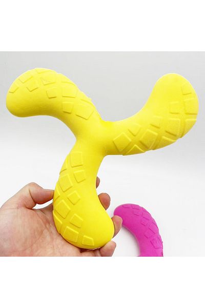 Choice Fun Pet Toy Water Floating Triangle Boomerang For Dogs Puppy Squeaker Squeaky Molar Dog Toy Pet T...