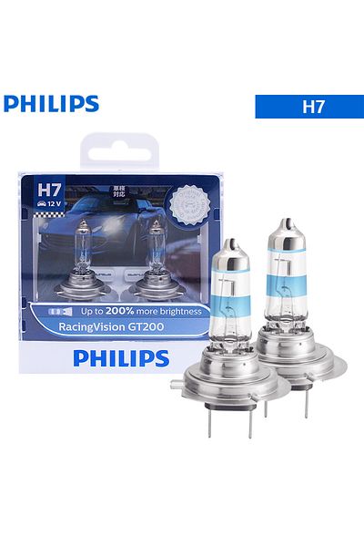 Philips H7 Racing Vision Gt200 H4 H7 12v 200% Brighter Light Car Halogen Headlight Original Auto La