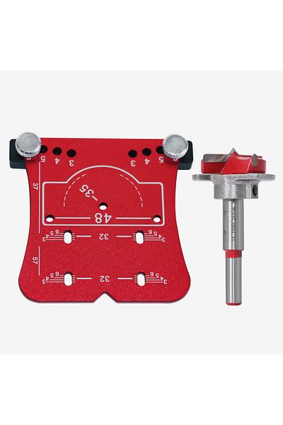 GDART 1 Set Red 35mm Woodworking Hinge Hole Opener Punch Tool,punch Locator And Limiting Frame,quick And P