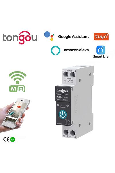 Choice Black With Metering 16a Tuya Wifi Smart Circuit Breaker 1p 63a Din Rail For Smart Home Wireless Remo
