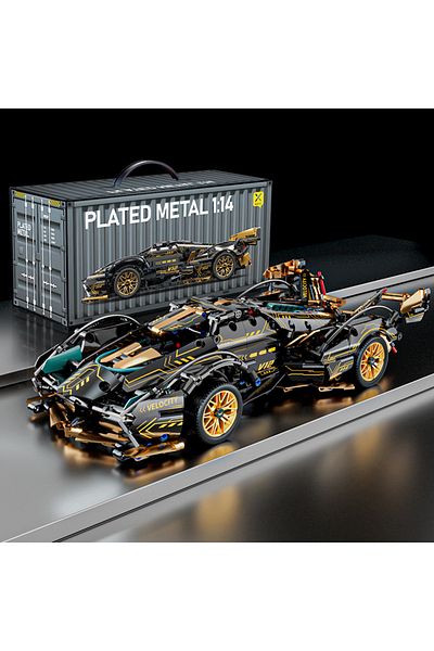 Choice No Box Car Model Black V12 Block Roadster Rc Tech Racer 1:14diy Roadster Building Block Assembly Blo