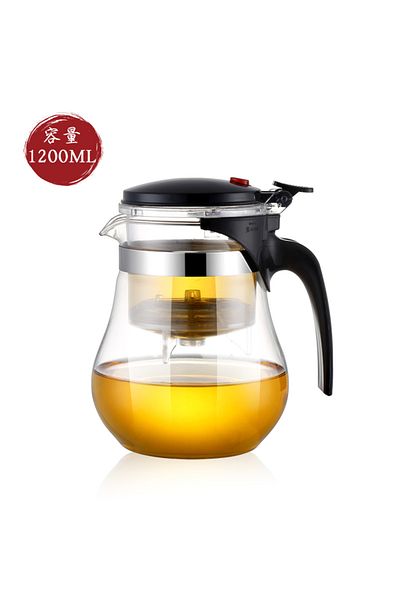 HMLOVE 1200ml Teapot Heat Resistant Glass Teapot Puer Kettle Tea Infuser Chinese Kung Fu Teawear Set