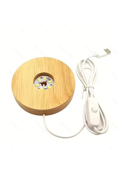 Choice Wood Desktop Decorative Lights Light Base Night Light Wooden Led Usb Display Light Display Stand ...