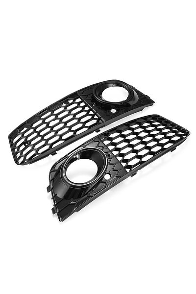 Choice Glossy Black For Audi A4 B8 Rs4 2009 2010 2011 2012 Honeycomb Mesh Fog Light Open Vent A4 Grille Int