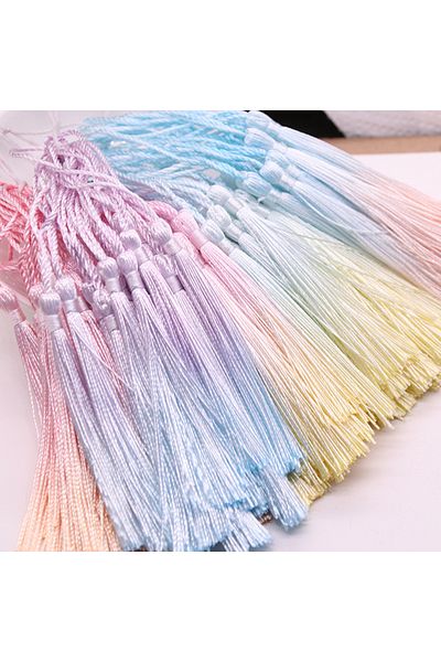 Choice 8Pcs Gradient Tassels Hanging Rope Bookmark Pendant Polyester Silk Tassel For Handmade Jewelry Ma...