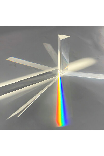 Choice 25x25x80mm Triangular Prism BK7 Optical Prisms Glass Physics Teaching Refracted Light Spectrum Ra...