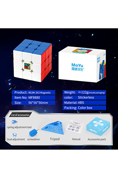 Choice 3x3 Moyu RS3M Manyetik Hız Küpü Çıkartmasız Sihirli Küp'te sunulan oyu...
