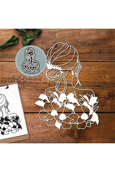 Choice 1 Set Flowers Lady Pattern Die Cuts For Card Making, Cutting Dies Stencil For Diy Scrapbooking, P...