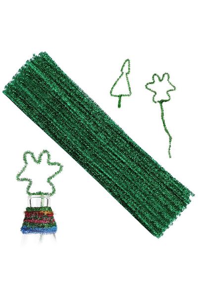 Choice Glitter Green Fenrry 100pcs Pipe Cleaners Chenille Stem Glitter Color For Pipe Cleaners Diy Arts Cra