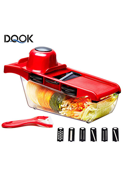 Choice قطاعة خضروات زرقاء مع شفرة فولاذية ومقشرة بطاطس ومبشرة جبن وجزر ومقطعة خضروات