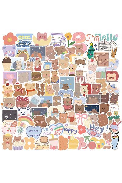 Choice 102pcs 3-5cm 102pcs Playful Bear Cute Decorative Stickers Scrapbooking Stick Label Diary Journal Sti