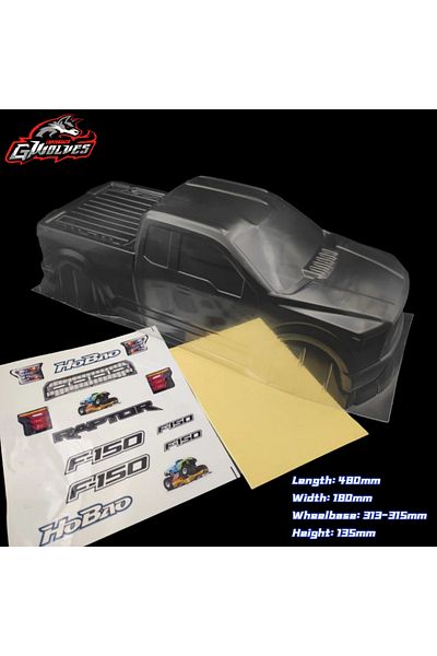 Choice High Quality 1/8 RC PC F150 Raptor Shell Body 313mm Wheelbase For HOBAO OP-0125N RC Monster Truck...