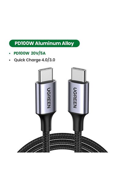 Ugreen Pd100w 5a 1m Ugreen 5a Cable Usb Type C To Usb C Cable 100w Quick Charge4.0 For Samsung Galaxy Z Fol