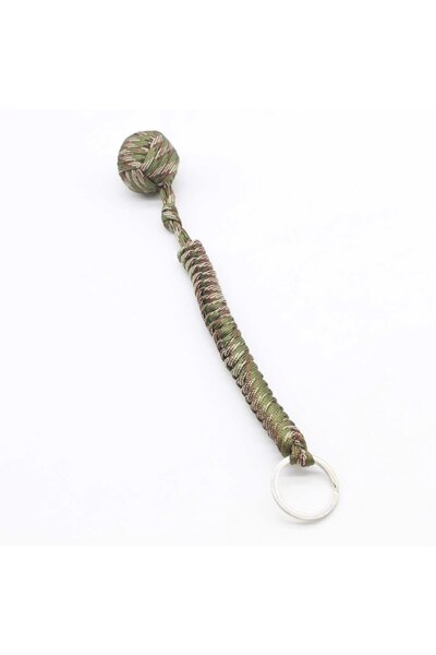 Choice 1pc Monkey Fist Steel Ball Self Defense Lanyard Survival Key Chain Bro...