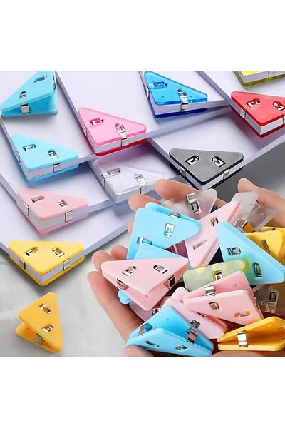 Choice 20Pcs Creative Triangle Clips Bill Clip Book Paper Corner Binder Clip for Desk Storage Shelf Offi...