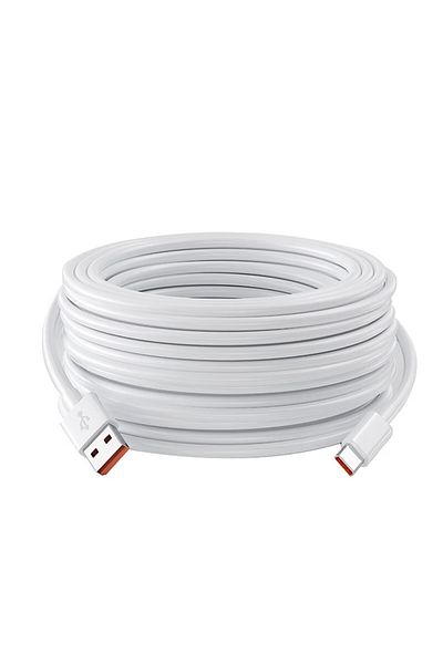 Choice كابل USB إلى Type C بطول 5 أمتار باللون الأبيض لأجهزة Xiaomi Redmi Huawei وكابل شحن الهواتف المحمولة