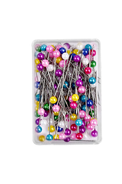 Choice 100 قطعة/صندوق 38 سم إبر خياطة برأس لؤلؤي دائري ملون، دبابيس خياطة مست...