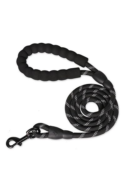 Choice 1.5m Black Reflective Dog Leash With Padded Handle - Durable Dual Traction Rope For Strong Dogs - Bo