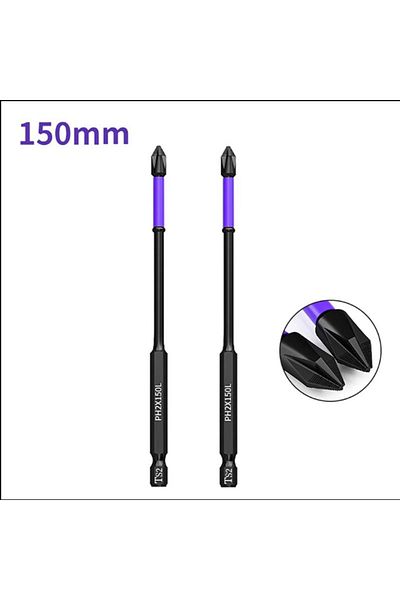 Choice 150mm 2pcs Non-slip Ph2 Magnetic Batch Head Cross Screwdriver Hardness Drill Bit Screw Driver Hand T