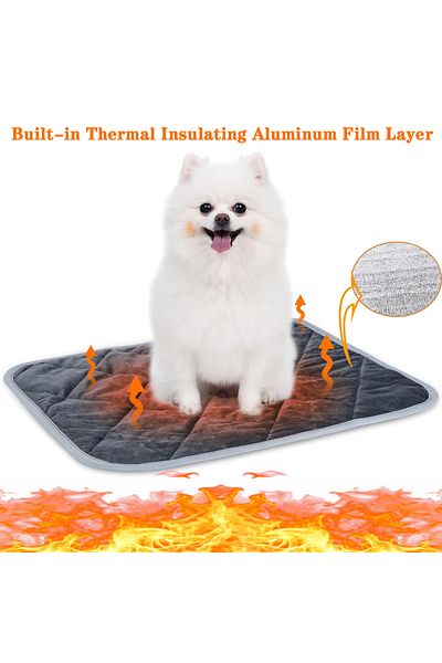 Choice M GRAY Self Heating Pet Pad, Extra Warm Thermal Dog Crate Pad Washable Anti-Slip Kennel Mat Pet Supp