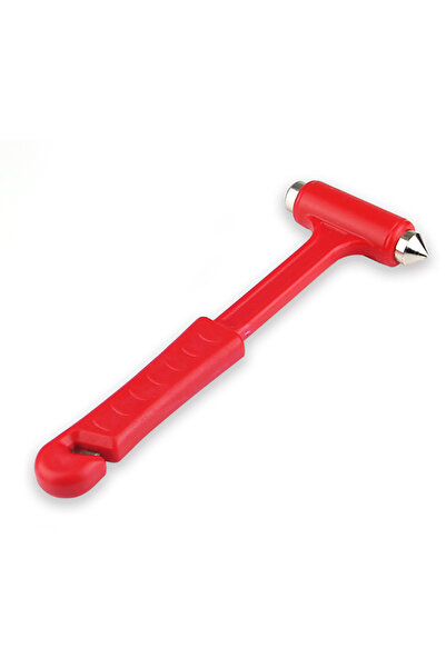 Choice مطرقة أمان للسيارة 2 في 1 حمراء اللون، قاطعة حزام الأمان، أداة هروب مت...