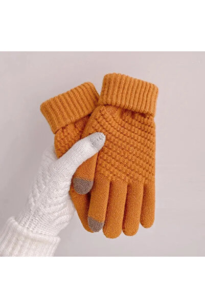 Choice قفازات صفراء تعمل باللمس لركوب الدراجات للنساء في فصل الشتاء، لطيفة للطالبات لركوب الدراجات، دافئة وباردة، النسخة الكورية T