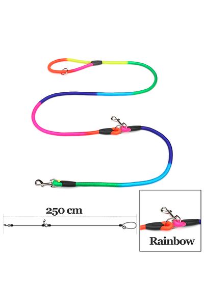 Choice 8mmx250cm Rainbow Nylon Dog Leashes Pet Dogs Chain Traction Rope Leads For Running Free Hands Rope C
