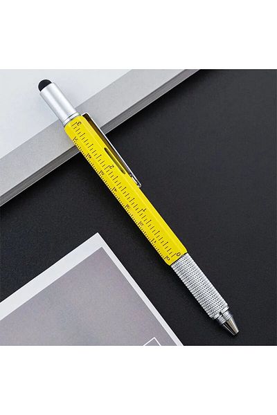 Choice Yellow 1pcs Multi-function Tool Pen Six-in-one Scale Gradienter Screwdriver Ballpoint Pen School Sta