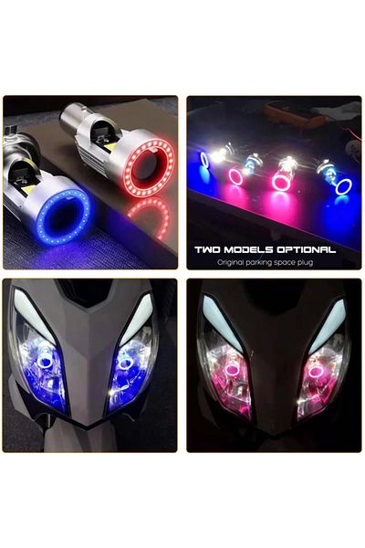 Choice Angel Eye Blue Ba20d Bulb With Fans H4 Ba20d Blue/red Angel Eye Led Motorcycle Headlight Scooter Mot