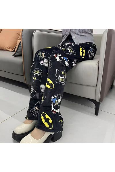 Choice 2xl 60--75kg B New Sanrio Y2k Autumn Hello Kitty Batman Pajama Pants Cartoon Hip Hop Ladies Warm Ca