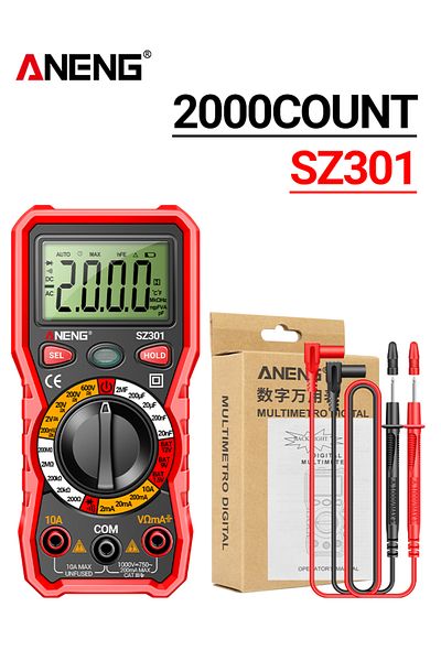 ANENG Red With Box Sz301 Digital Multimeter Ac/dc Votage Current Automatic Tester Electrical Resista