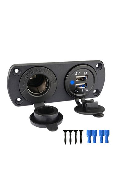 Choice DaierTek 12V المزدوج USB مقبس ولاعة السجائر سيارة موزع 12V شاحن محول الطاقة منفذ الملحقات...