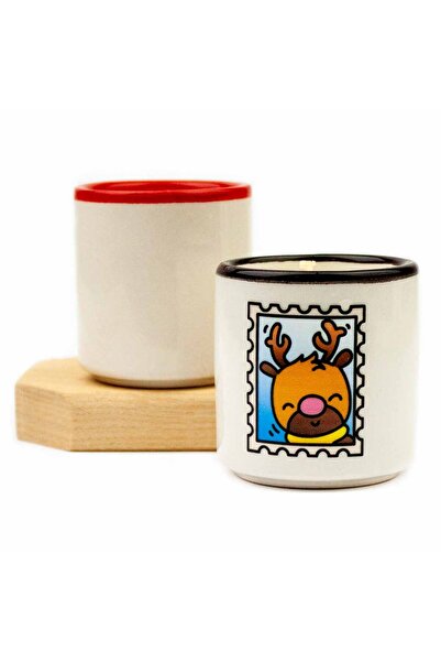 Ceramic Decorative Scented Candle with Sequins Design - 1 Piece Christmas Themed Gift Candle