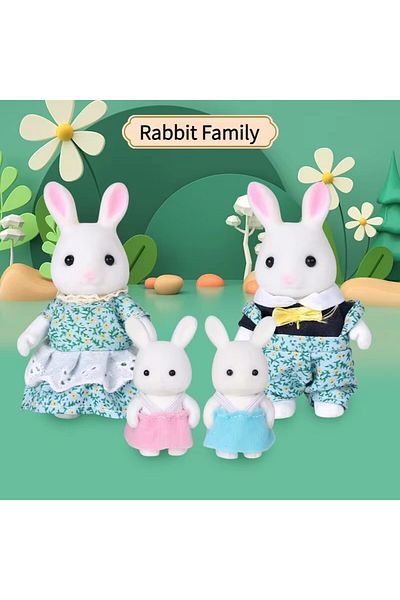Choice White Rabbit Family Forest Animal Family 1_12 Dollhouse Accessories Mini_yythk