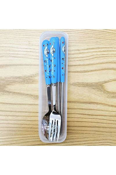 Choice 03 Sanrio Hello Kitty Kuromi Cinnamoroll Pachacco Travel Portable Cutlery Set Fork Spoon Student Din