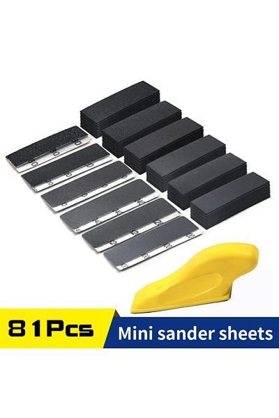 Choice Sanding Sheets Set 80Pcs Micro Sander Kit 3.5” x 1” Mini Detail Hand Sanding Tool Wet Dry Sandpaper
