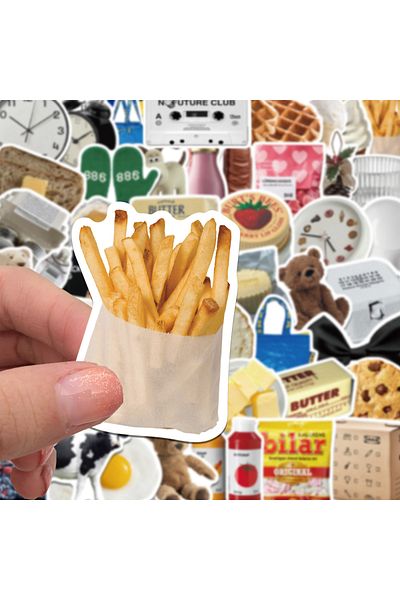 Choice 50pcs-random 50pcs Ins Style Cartoon Milk Butter Food Decal Stickers Diy Fridge Phone Laptop Luggage