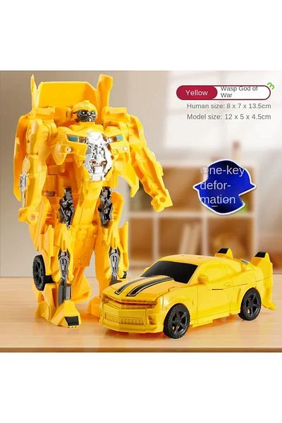 Choice Yellow Transformation Car Anime Robot Model One Step Deformation Robot Toy Kid Puzzle Toy Deformatio