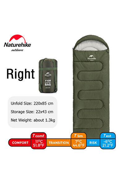 Naturehike Green-right Y150 Sleeping Bags Ultralight Cotton Sleeping BagOutdoor Camping Home Leisure
