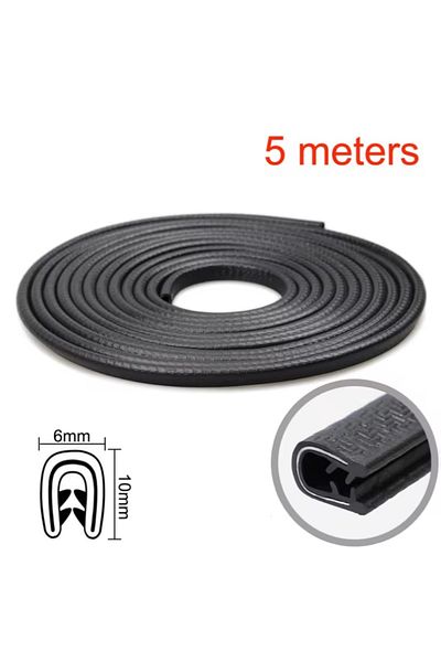 Choice Type A 5m Black 5/10m Car Door Seal Edge Protector Auto Sealing Tape Strips Guard Trim Automobile Do